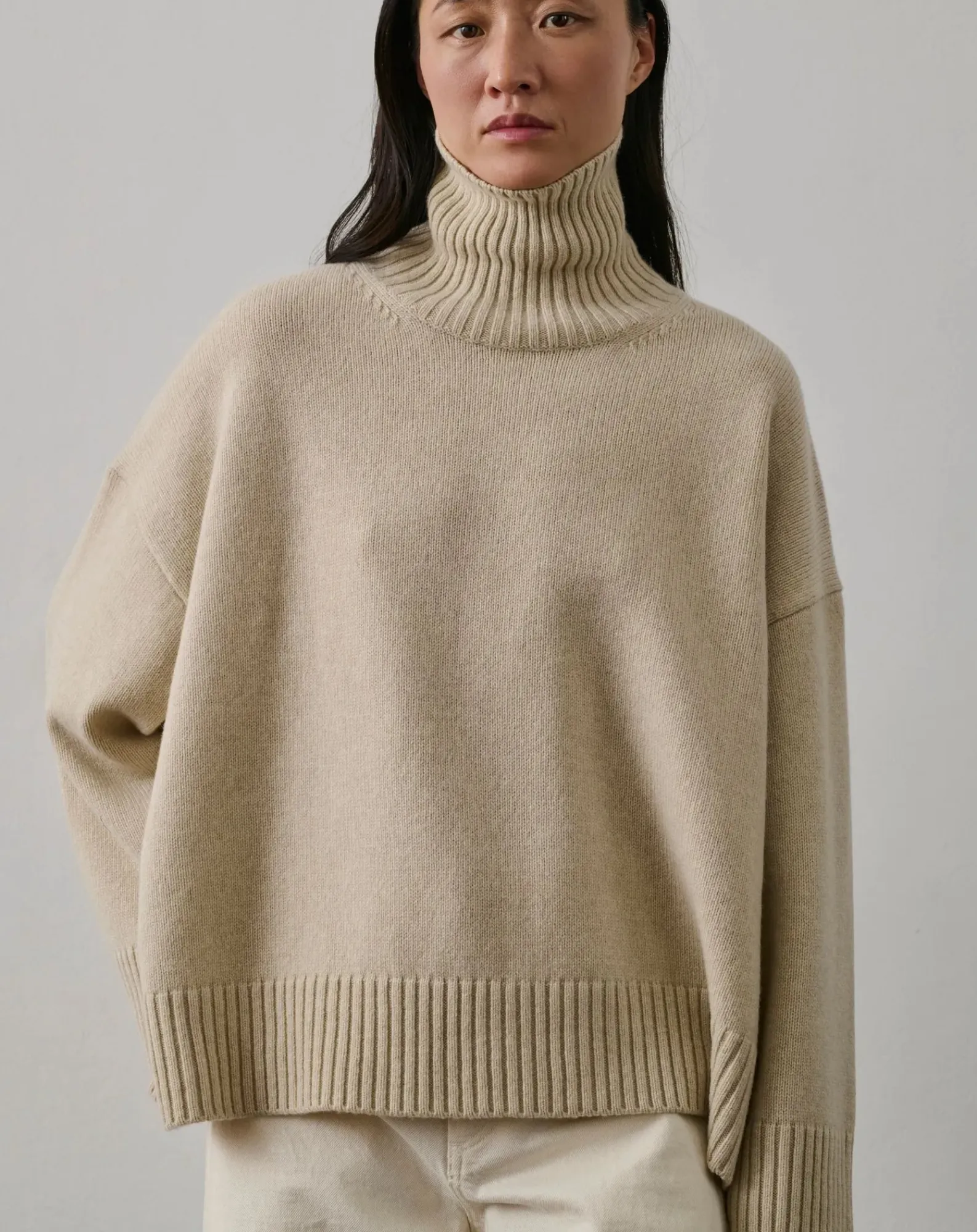 Soeur Pulls, Gilets-William Merino Wool Sweater Ecru chiné