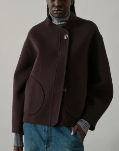 Soeur Vestes, Manteaux-Windsor Coat Wool Aubergine
