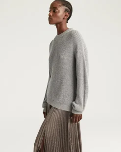 Momoni Pulls, Gilets-Windsor Sweater Metallic Argenté