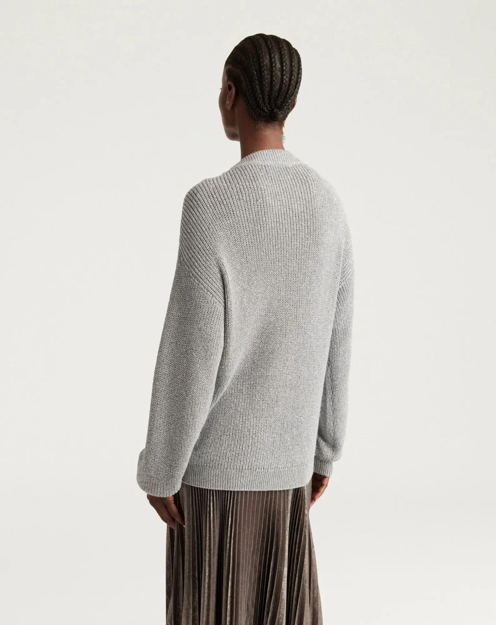 Momoni Pulls, Gilets-Windsor Sweater Metallic Argenté