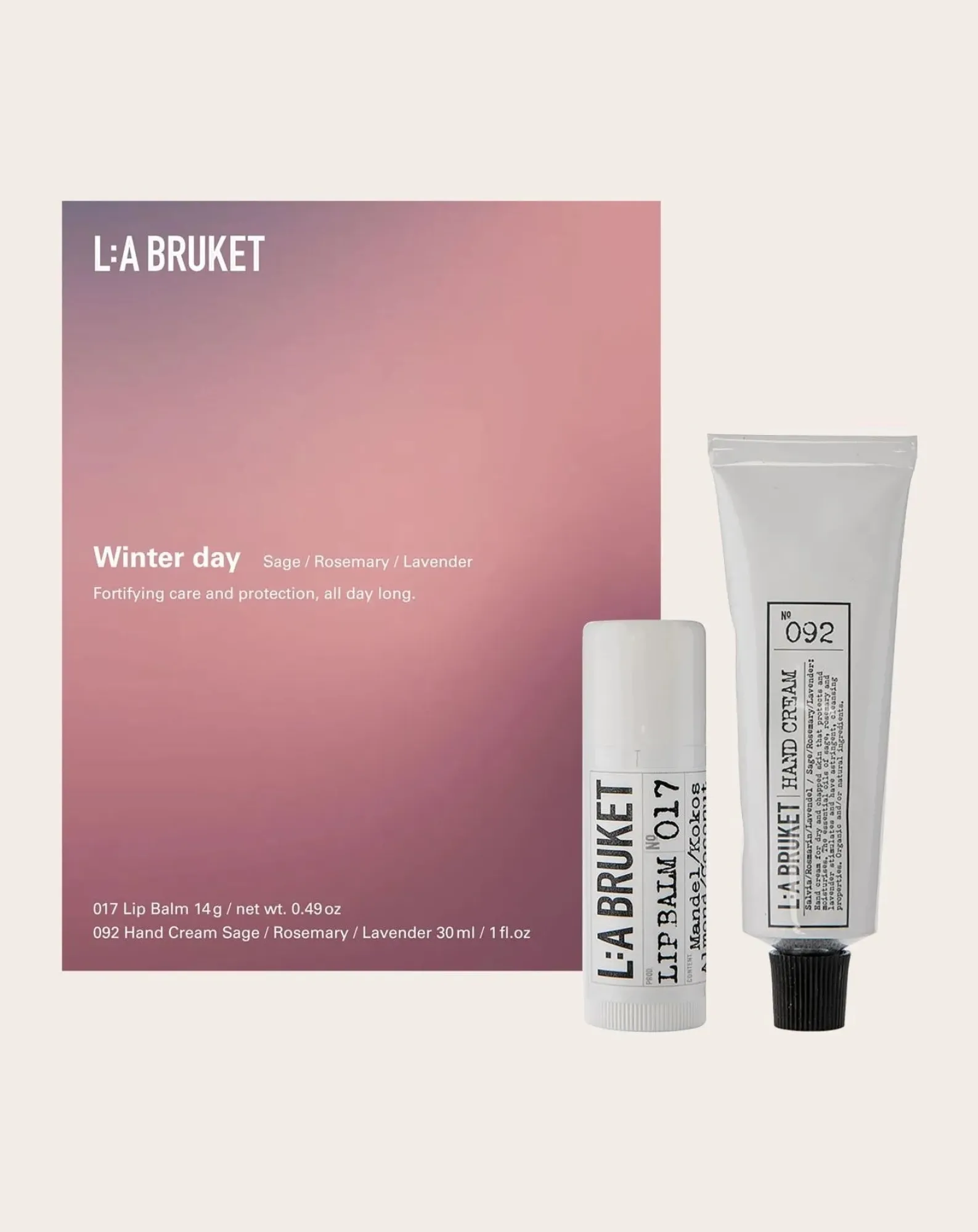 L:A BRUKET Coffrets|Coffrets-Winter Day duo lip and hand set 017 & 092 Non teinté