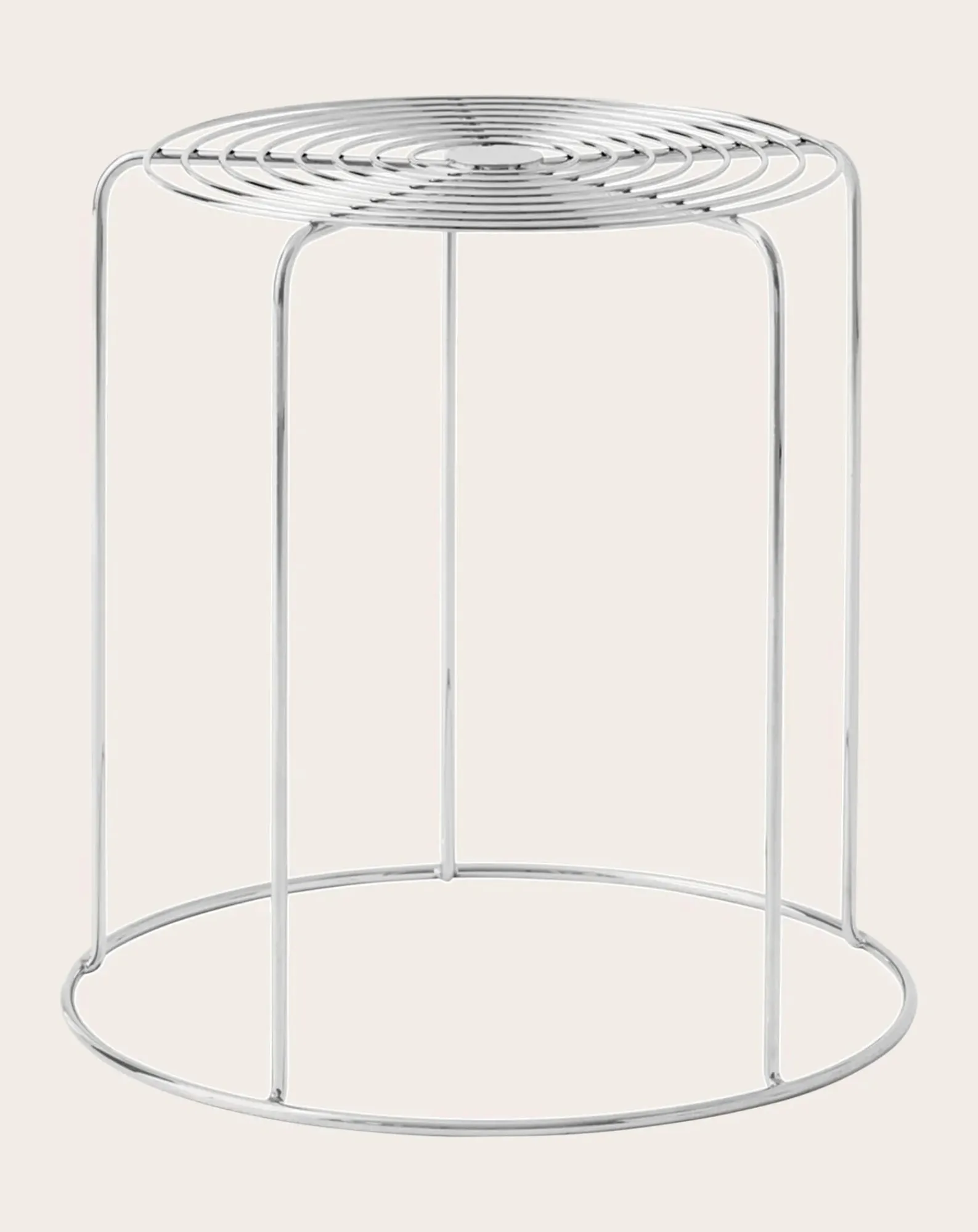& Tradition Chaises, Tabourets-Wire VP11 stool, Verner Panton Argenté