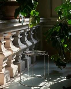 & Tradition Chaises, Tabourets-Wire VP11 stool, Verner Panton Argenté