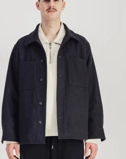 Parages Vestes, Manteaux-Woody Wool Overshirt Anthracite