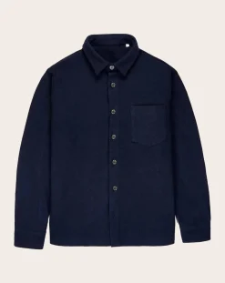 Later Chemises-Wool Epure Overshirt Bleu marine
