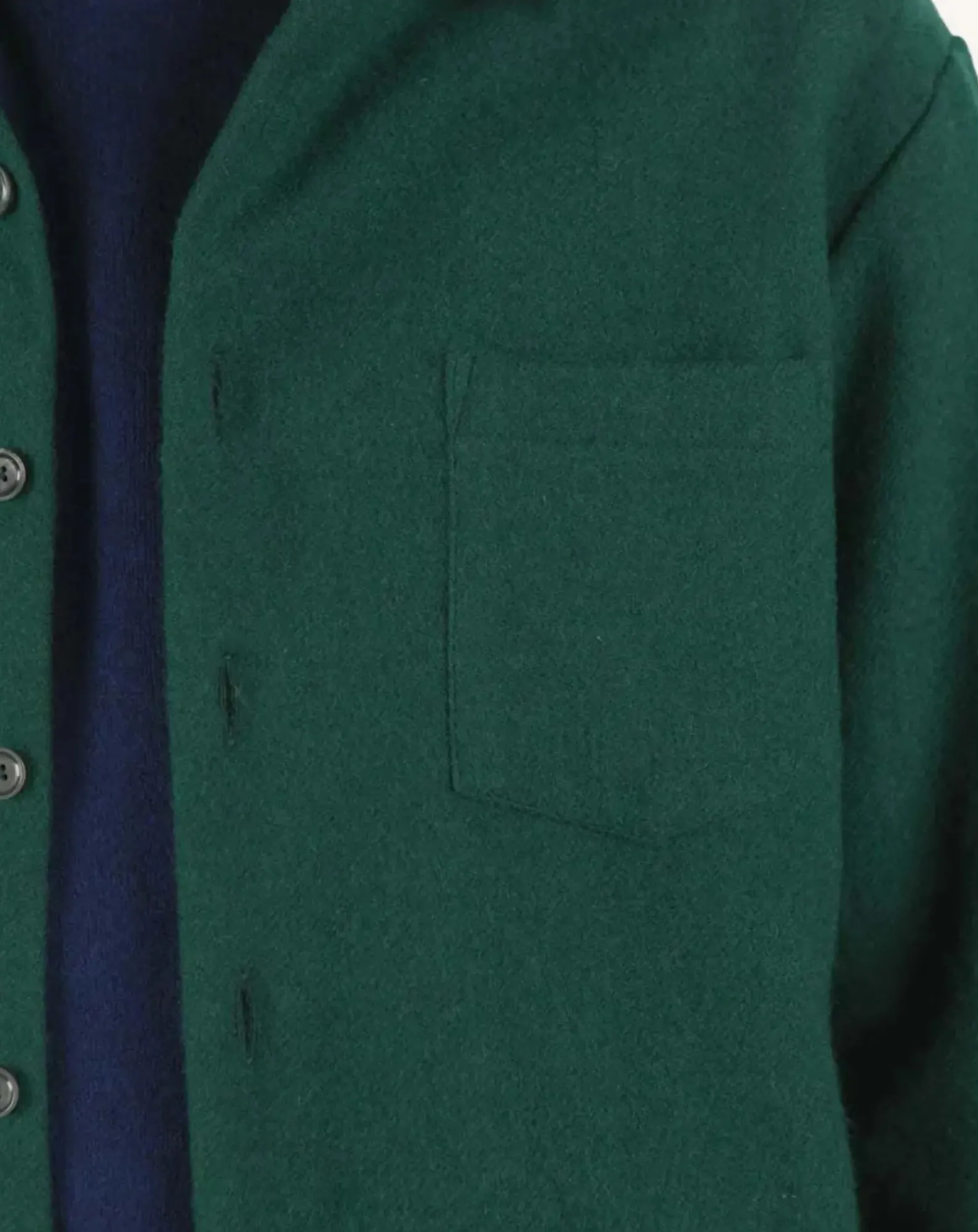 Later Chemises-Wool Epure Overshirt Vert foncé