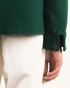 Later Chemises-Wool Epure Overshirt Vert foncé