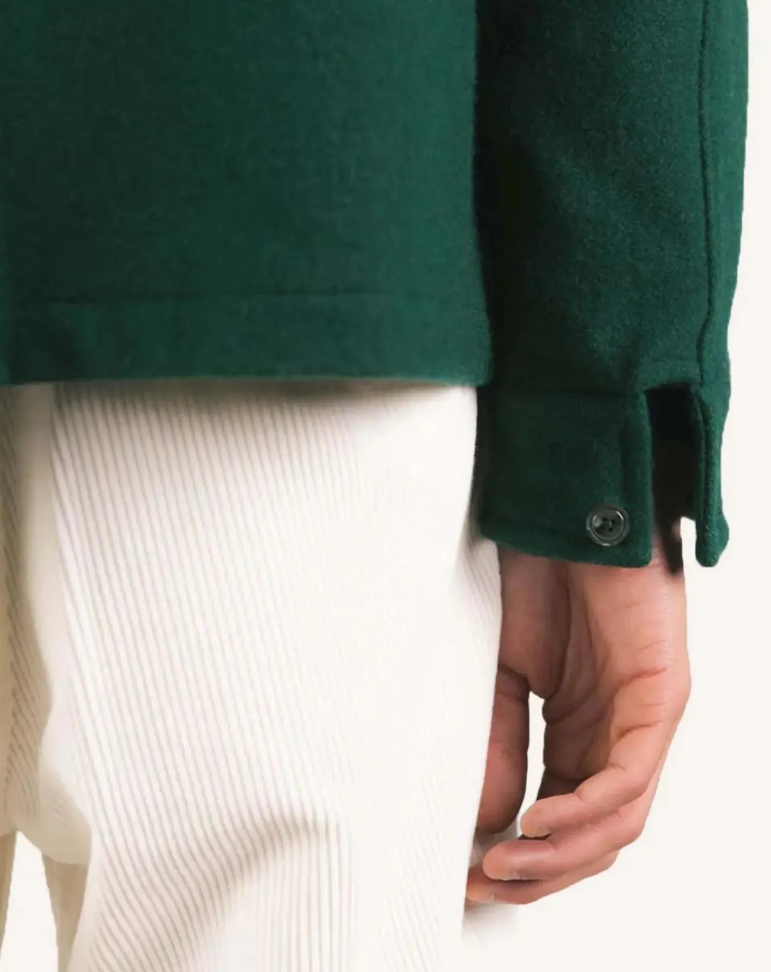 Later Chemises-Wool Epure Overshirt Vert foncé
