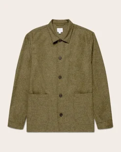 Sunspel Vestes, Manteaux-Wool Jacket Vert kaki