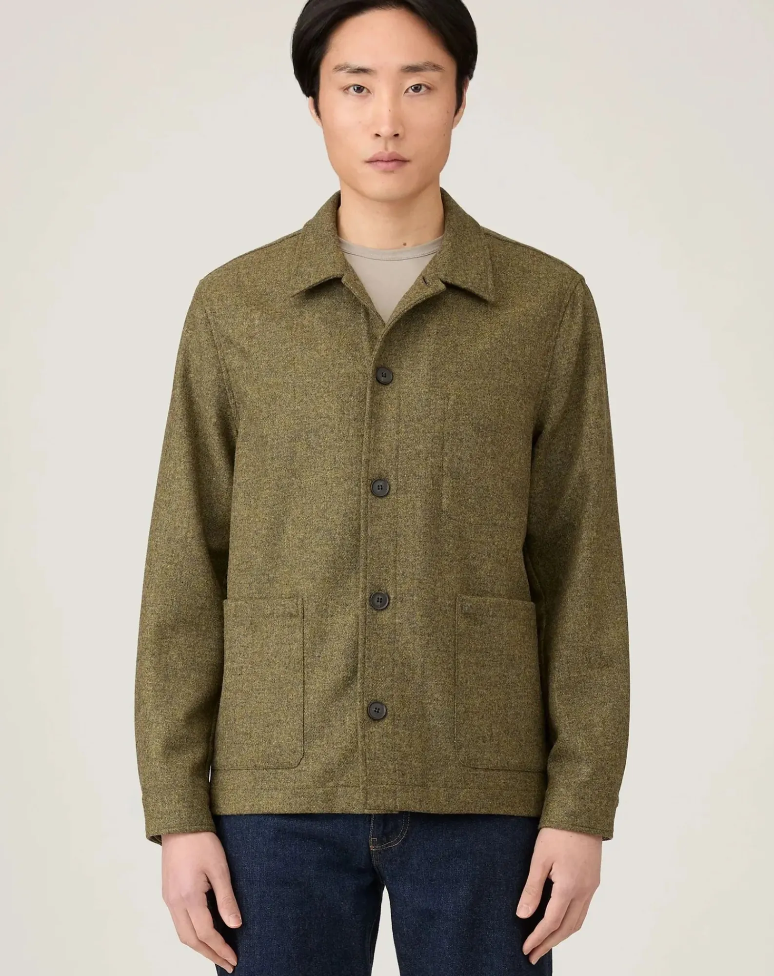 Sunspel Vestes, Manteaux-Wool Jacket Vert kaki