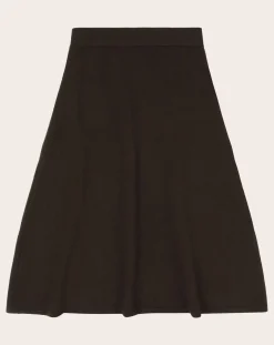 FUB Robes, Jupes-Wool Merino Felt Skirt - Women's Collection Marron