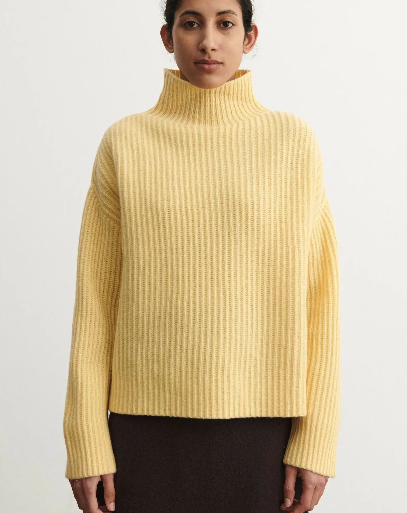 FUB Pulls, Gilets-Wool Ribbed Sweater - Women's Collection Jaune