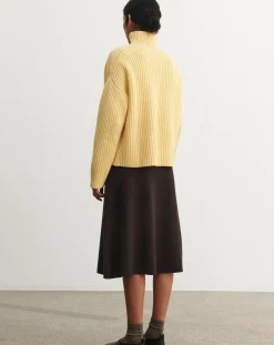 FUB Pulls, Gilets-Wool Ribbed Sweater - Women's Collection Jaune