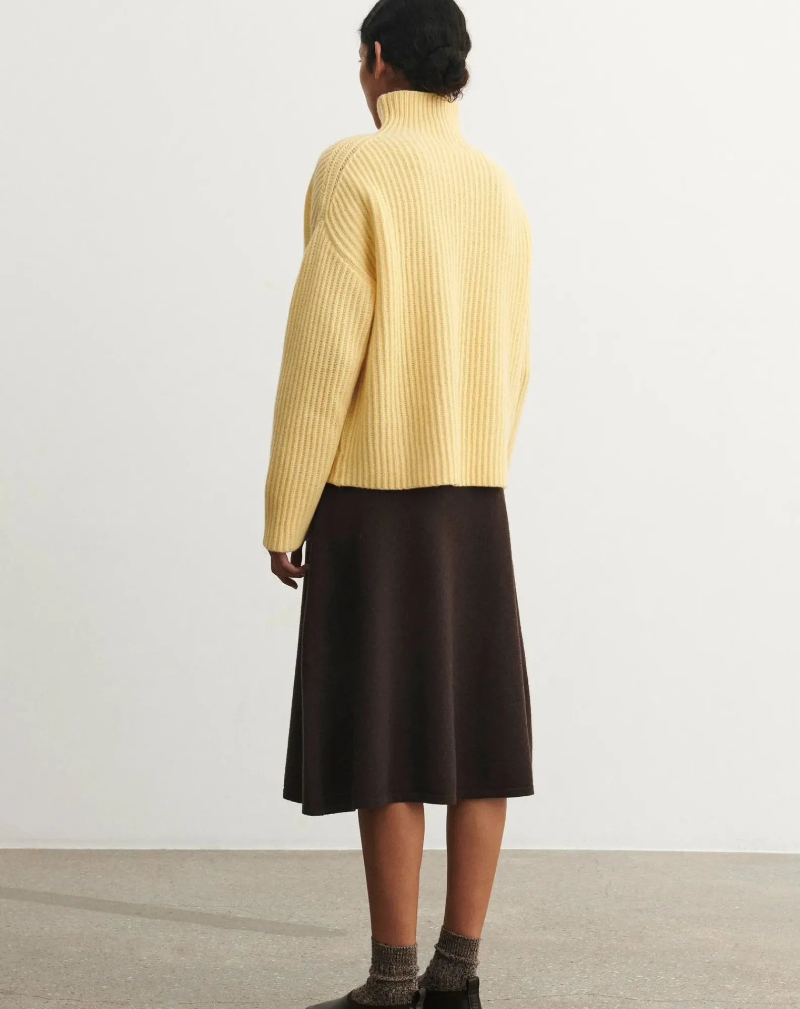 FUB Pulls, Gilets-Wool Ribbed Sweater - Women's Collection Jaune