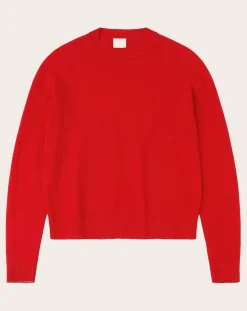 FUB Pulls, Gilets-Wool Round Neck Sweater - Women's Collection Rouge