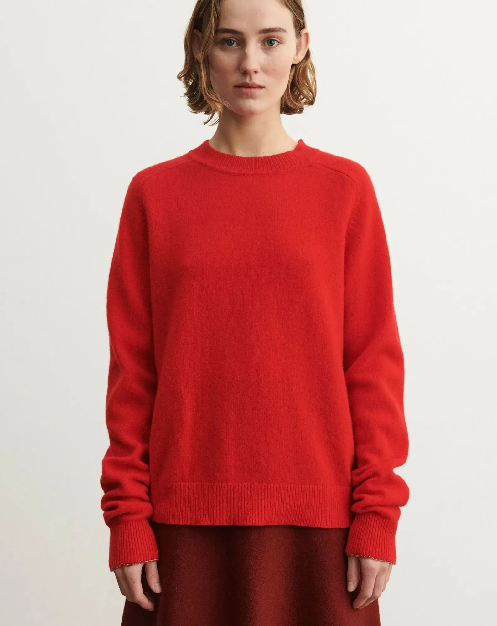 FUB Pulls, Gilets-Wool Round Neck Sweater - Women's Collection Rouge