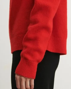 FUB Pulls, Gilets-Wool Round Neck Sweater - Women's Collection Rouge