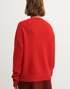 FUB Pulls, Gilets-Wool Round Neck Sweater - Women's Collection Rouge