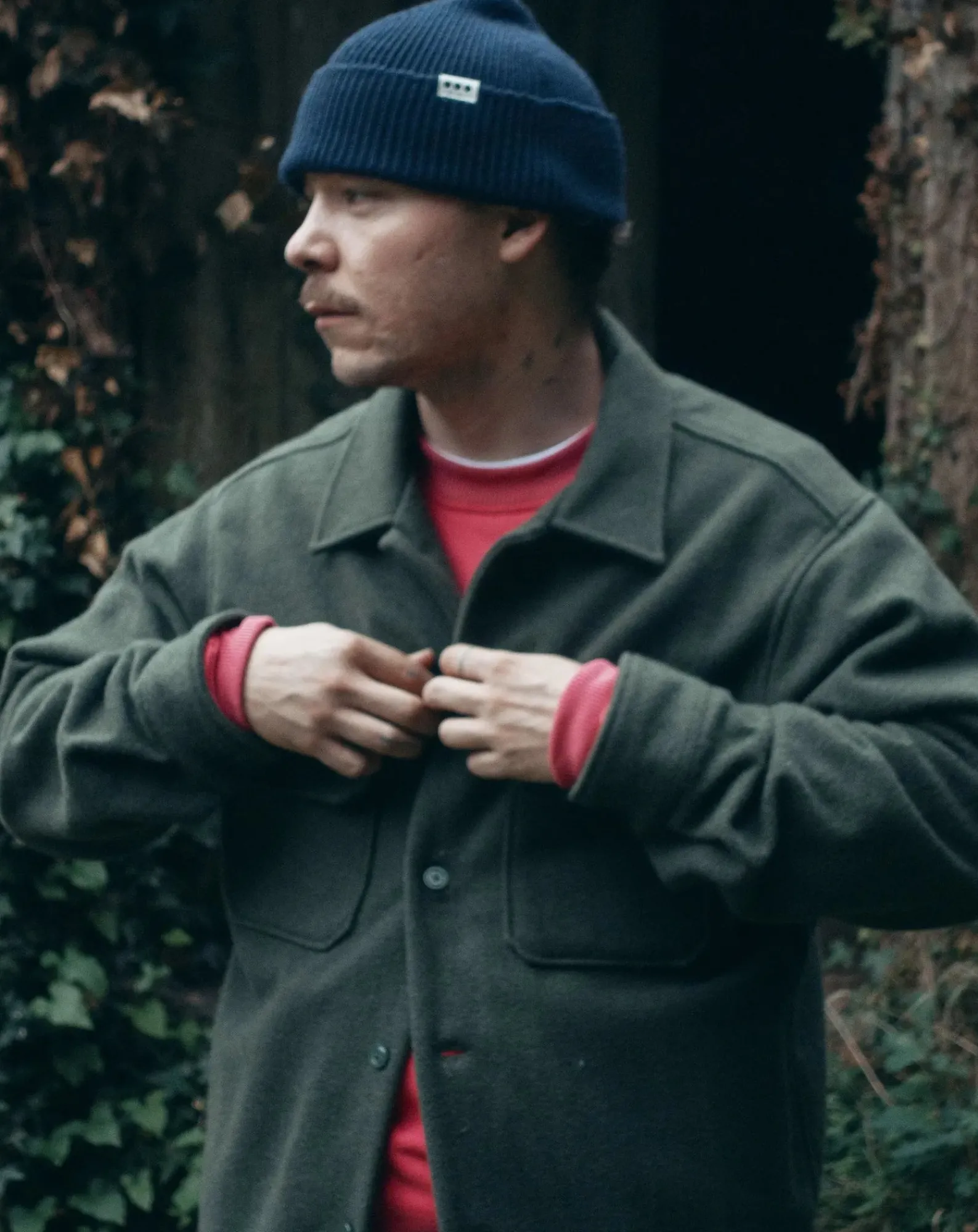 Later Vestes, Manteaux-Wool Worker Jacket Vert kaki