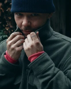 Later Vestes, Manteaux-Wool Worker Jacket Vert kaki
