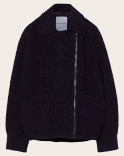 Pomandère Vestes, Manteaux-Wool Zip Coat Bleu marine