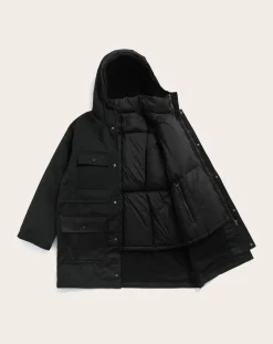 Taion Vestes, Manteaux-Work Volume Down Hood Jacket Cotton Noir