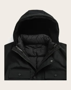 Taion Vestes, Manteaux-Work Volume Down Hood Jacket Cotton Noir