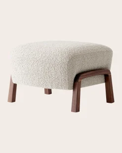& Tradition Chaises, Tabourets-Wulff ATD3 Ottoman - Walnut Wood Legs Ivoire