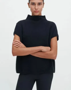 Filippa K Pulls, Gilets-Ximena stand-up collar sweater in Yak wool Noir