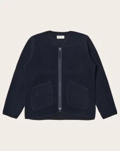 Universal Works Vestes, Manteaux-Zipped Liner Jacket Bleu marine