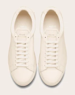 Zespà Baskets-ZSP4 Leather Low Sneaker Ecru